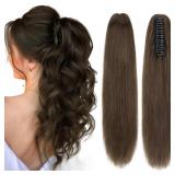 CLAW CLIP IN PONYTAIL EXTENSION, 100% HUMAN HAIR P
