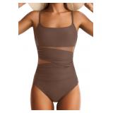 ONE PIECE SWIMSUIT FOR WOMEN TUMMY CONTROL MESH BA