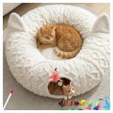 OURWARM LARGE CAT TUNNEL BED FOR INDOOR CATS WITH
