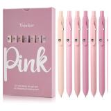 THINKOR GEL PENS BLACK INK, 7 PCS 0.5MM QUICK DRY