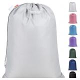 EXTRA HEAVY-DUTY LAUNDRY BAG WITH HANDLES, SILVER,