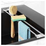 DISH CLOTH HOLDER FOR KITCHEN SINK, ADJUSTABLE OVE