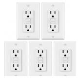 ELECTECK 5 PACK GFCI OUTLETS 15 AMP, NON-TAMPER RE