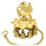 NOBILITY BRASS OIL LAMP YELLOW ANTIQUE HANGING DIY