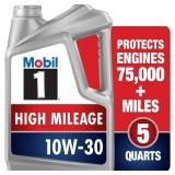 MOBIL 1 HIGH MILEAGE FULL SYNTHETIC MOTOR OIL 10W-
