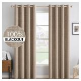 MIULEE 100% BLACKOUT LINEN CURTAINS FOR BEDROOM 52