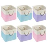 GEISERAILIE 6 PCS 11 X 11 INCH CUBE STORAGE BINS F
