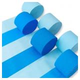 PARTYWOO BLUE LIGHT SKY BLUE CREPE PAPER STREAMERS