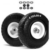 4.10/3.50-4 FLAT FREE TIRE AND WHEEL, 10" SOLID TI