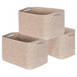 3-PACK DECORATIVE WOVEN STORAGE BASKETS FOR SHELVE
