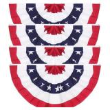 3X6 FT AMERICAN PLEATED FAN FLAG SET OF 4, EXTRA L