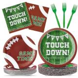 YY 200 FOOTBALL PARTY PAPER PLATES DINNERWARE SET