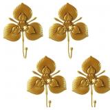 1 LOT OF 4-4 PCS. GOLDEN FLOWER SINGLE HOOKS, FLOW
