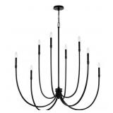 $740 MALENE 45.25 IN. 8-LIGHT BLACK TRADITIONAL CA