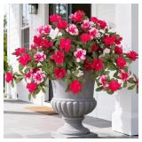 AMMYOO ARTIFICIAL FAKE AZALEA FLOWERS FOR OUTDOOR