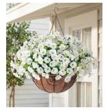 ARTIFICIAL FAKE HANGING FLOWERS PLANTS BASKETS SPR
