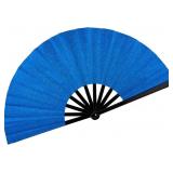 1 LOT OF 4-13" GLITTER LARGE RAVE FANS CLAP FANS F