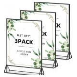 8.5X11 PICTURE FRAME BLACK ACRYLIC SIGN HOLDER FOR