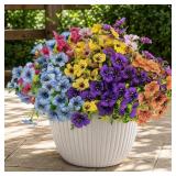 TQRR 12 BUNDLES ARTIFICIAL FLOWERS FOR OUTDOORS, F