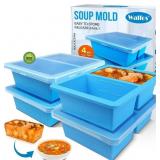 WALFOS 1-CUP SILICONE FREEZER MOLDS WITH LID, 4 PA