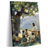 1 LOT OF 3-JESUS TEACHING CHILDREN CANVAS WALL ART