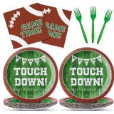 1 LOT OF 2- YY 10" FOOTBALL PARTY PAPER PLATES SET