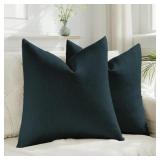 HAUSSY PACK OF 2 FAUX LINEN PILLOW COVERS 20X20 IN