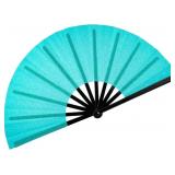 1 LOT OF 4-13" GLITTER LARGE RAVE FANS CLAP FANS F