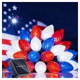 4TH OF JULY DECORATIONS C7 BULB SOLAR STRING LIGHT