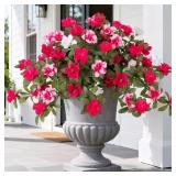 AMMYOO ARTIFICIAL FAKE AZALEA FLOWERS FOR OUTDOOR