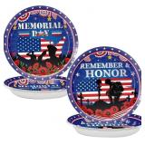 1 LOT OF 3-24PCS MEMORIAL DAY PAPER PLATES 9" LARG
