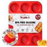1 LOT OF 2- WALFOS SILICONE MUFFIN PAN - 12 CUPS R