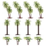 12PCS MINIATURE PALM TREES RESIN COCONUT TREE MODE