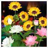SOLAR FLOWER LIGHTS - 4 PACK OUTDOOR WATERPROOF SU
