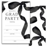 1 LOT (1) BLACK WATERCOLOR GRADUATION INVITATION,