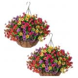 HYEFLORA 2 SET ARTIFICIAL OUTDOOR FLOWERS HANGING