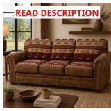 $1249 SIERRA LODGE RUSTIC FAUX-LEATHER SLEEPER SOF