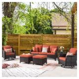 $944 MOONLIGHT BROWN 6-PIECE WICKER PATIO CONVERSA