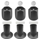 81428 3 PIECE BLACK SHOWER KNOB REPLACEMENT SET BA