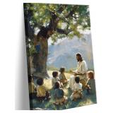 1 LOT OF 3-JESUS TEACHING CHILDREN CANVAS WALL ART