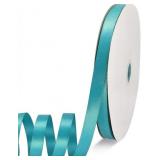 LAKE BLUE SATIN RIBBON DOUBLE FACED SATIN 1/2 INCH