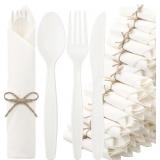 HONEYDAK PRE ROLLED NAPKIN CUTLERY SET 100% COMPOS