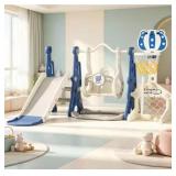 $108 6-IN-1 TODDLER SLIDE & SWING SET W/ ADJUSTABL