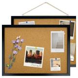 GDMINLO 2 PACK BLACK CORK BULLETIN BOARD, 17.7 X 1