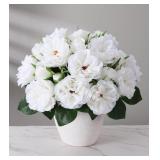 FLORISSO WHITE ROSE ARTIFICIAL FLOWERS - 13 BRANCH