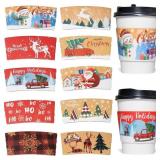 CHRISTMAS COFFEE CUP SLEEVES DISPOSABLE HOT CHOCOL