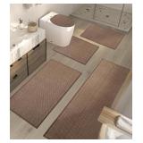 YIHOUSE BATHROOM RUGS SETS 5 PIECES, COFFEE ULTRA