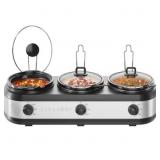 $103 CHEFMAN TRIPLE SLOW COOKER & BUFFET SERVER, T