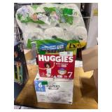 1 LOT (2) ASST SZ DIAPERS (1) BOUNTY PAPER TOWEL 1