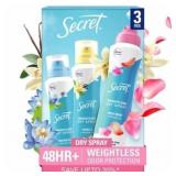 1 LOT (3) SECRET DRY SPRAY WOMEN